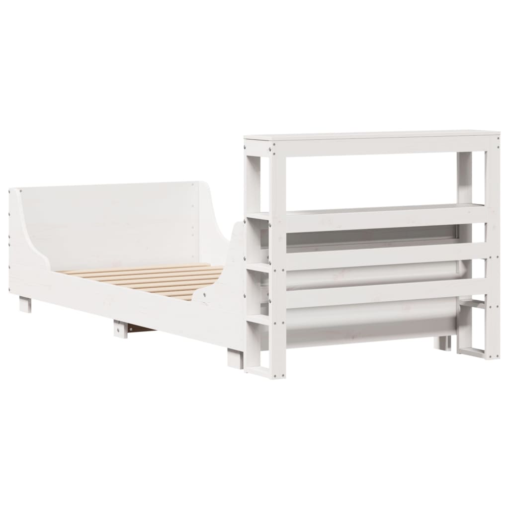 Bed Frame without Mattress White 75x190 cm Small Single Solid Wood Pine
